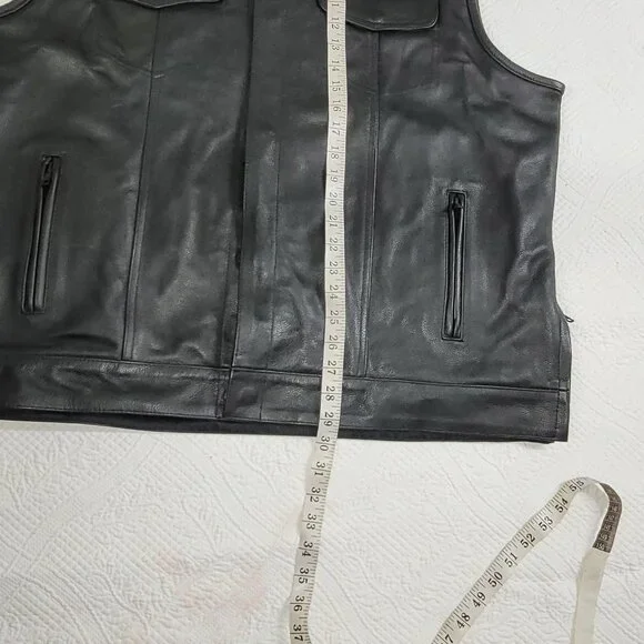 DS Daniel Smart Leather Vest Black Sz XXL - Picture 4 of 14